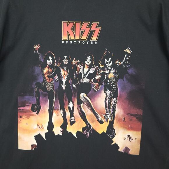KISS Destroyer Mens Graphic T-Shirt 2XL Black Band Tee Retro Rock Short Sleeve - Picture 3 of 9